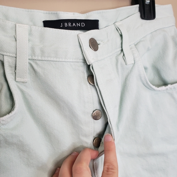 J Brand Wynne mint green distressed high rise straight jeans 27 - Picture 6 of 6